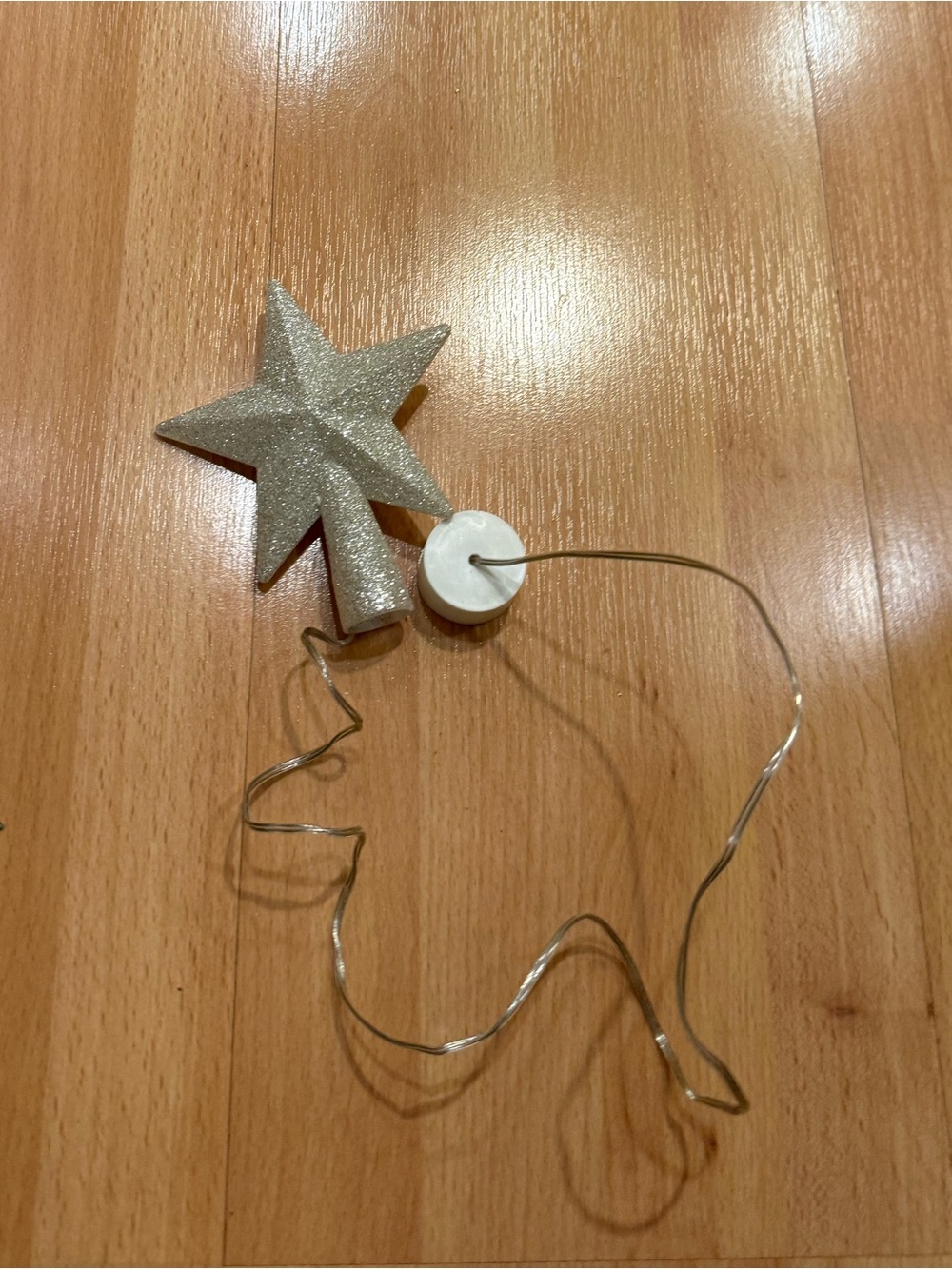 Silver small Glitter Star Tree Topper with LED Light